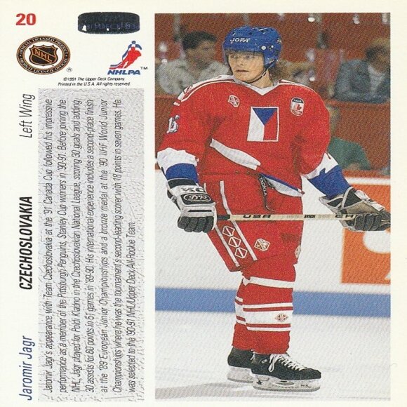 Jaromir Jagr - Upper Deck Canada Cup 1991 Series Hockey Card - Card Number 20 - Picture 2 of 2